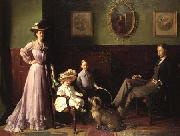 William Orpen Group portrait of the family of George Swinton oil